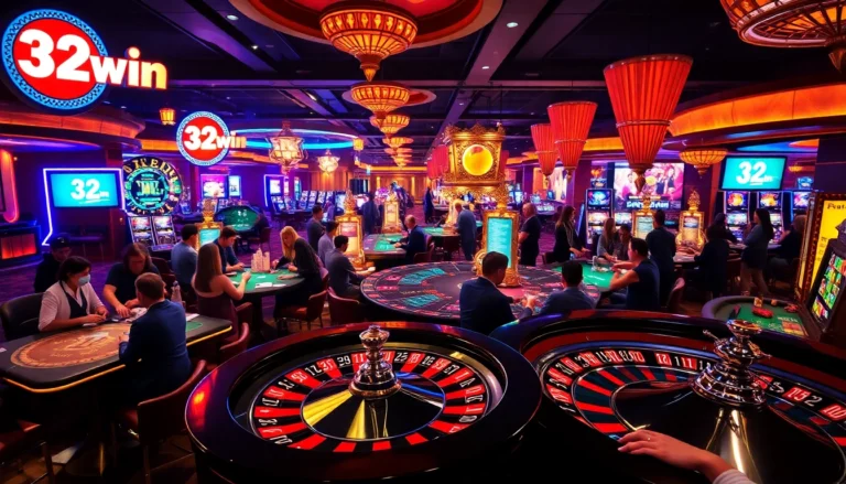 Experience the thrill at 32win casino with players winning at roulette and poker tables.
